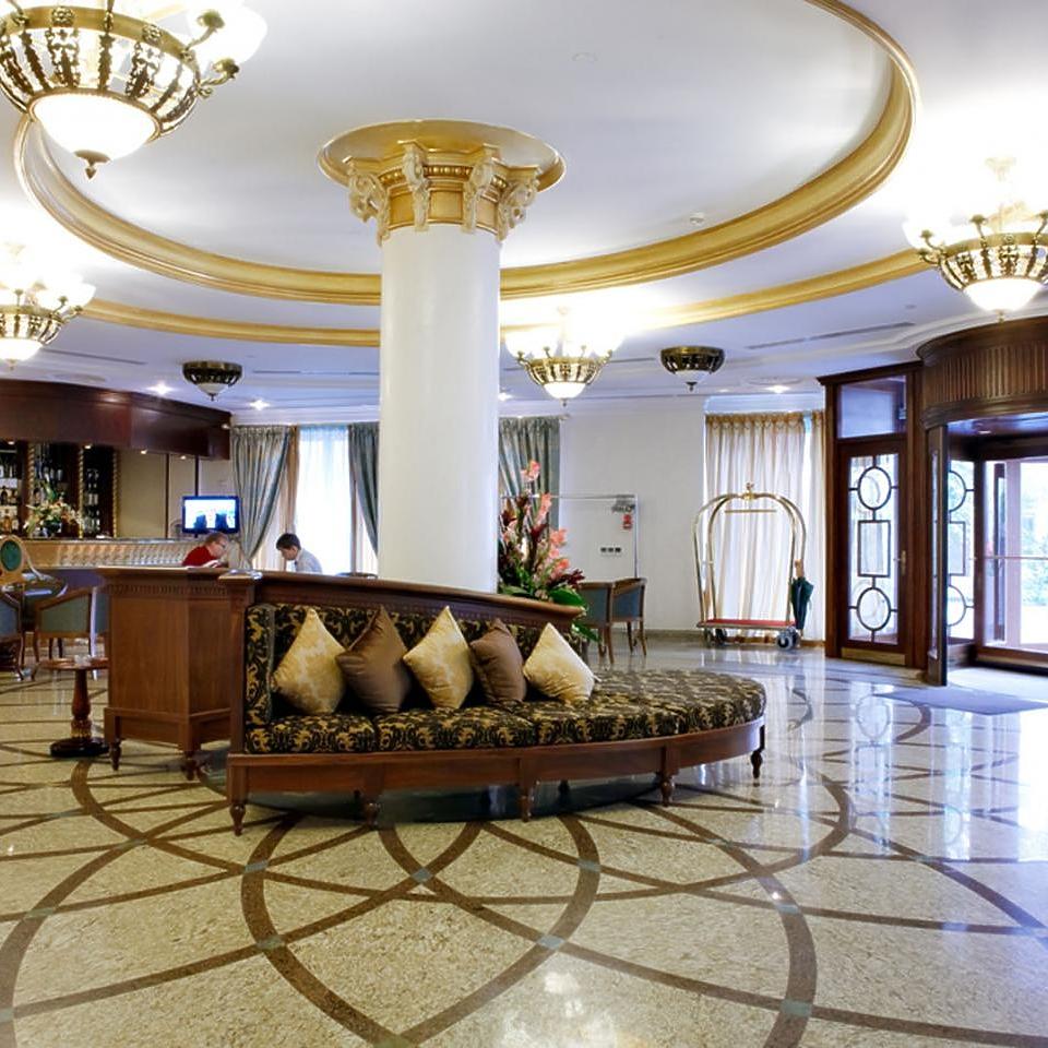 Фото - Garden Ring Hotel Moscow, проспект Мира | Вестибюль гостиницы. Гранитный пол Giallo Ornamentale и Tropic Brown
